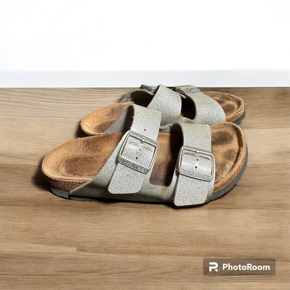 Birkenstock EU 38 silver sandal slipper slide